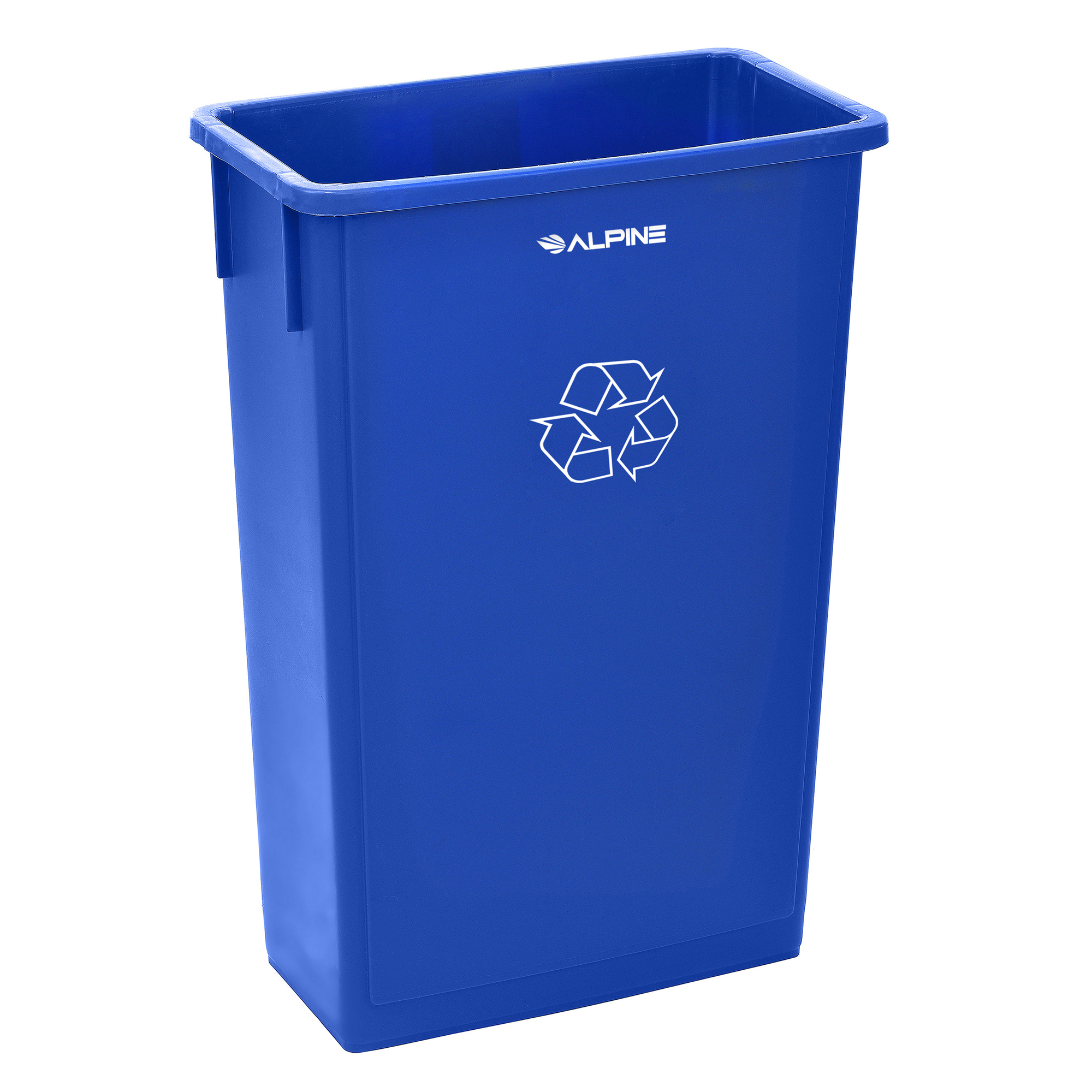 Alpine, Slim 23 Gallon Blue Recycling Trash Can Bin, Capacity 23 Gal, Model# ALP477-R-BLU